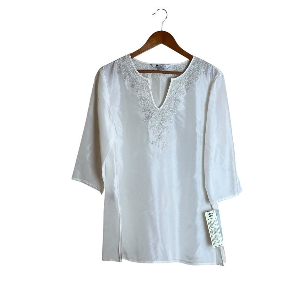 NWT! Nygard collection 100% silk off white‎ tunic